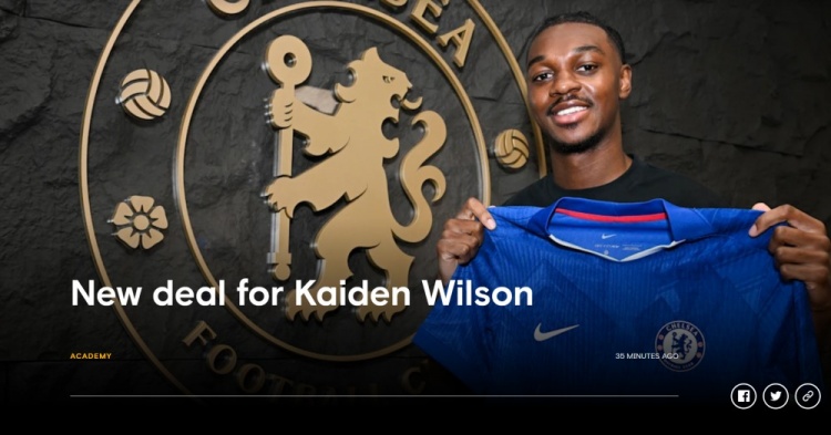 爱游戏官网-官方：切尔西与20岁中卫凯登·威尔逊续约至2030年